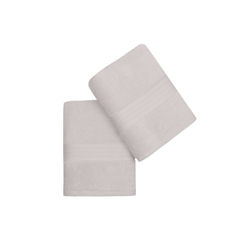 Ensemble de serviettes 100% coton 2 pièces Humera, Gris clair