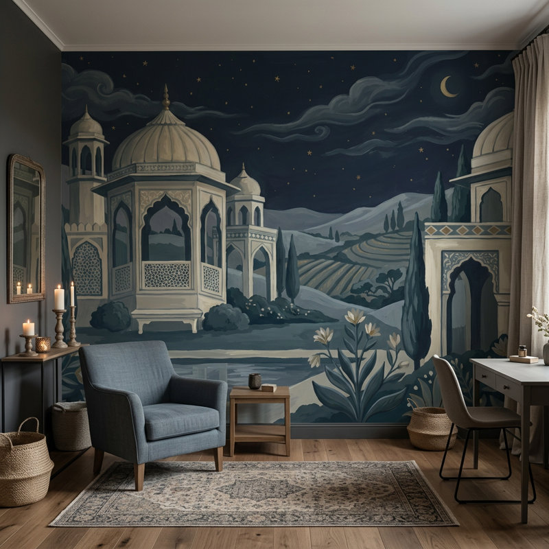 Décoration murale amovible Domes Palace, Texturé non collé, 100 po x 96 po