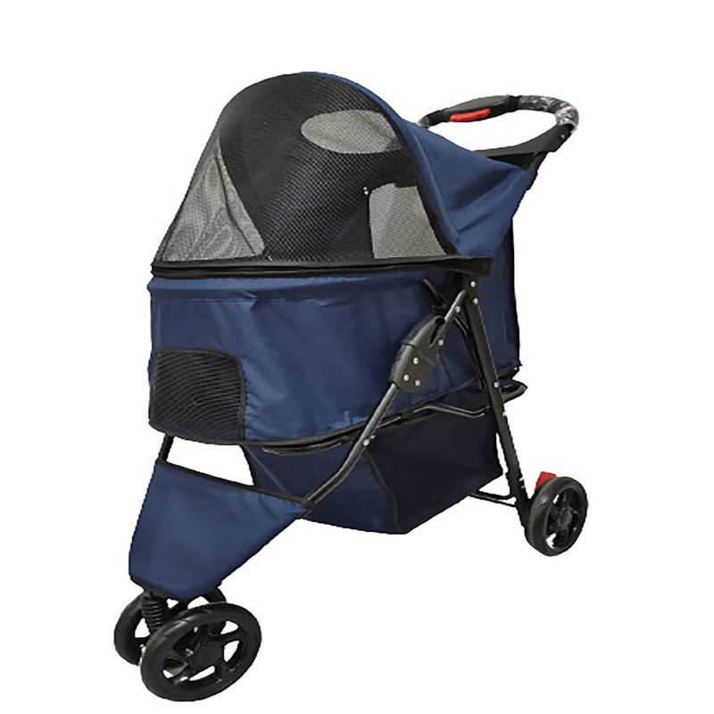 Poussette standard pliante, Noir / bleu