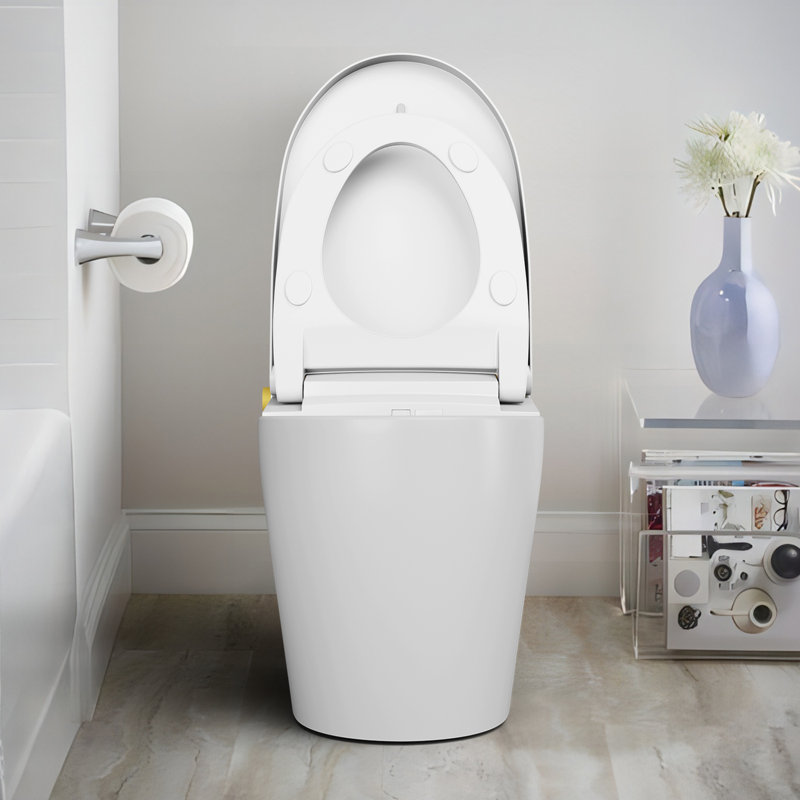 Toilette à bidet HUCI Intelligent GPF 1,28 gallons GPF, Blanc