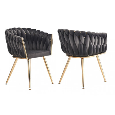 Single Velvet Upholstered Dining Chair | Arm Chair | Metal Legs