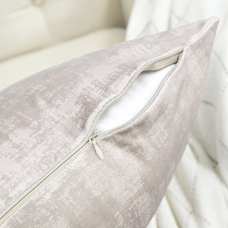 Textured Velvet Throw Pillow Cover, Simply Taupe
