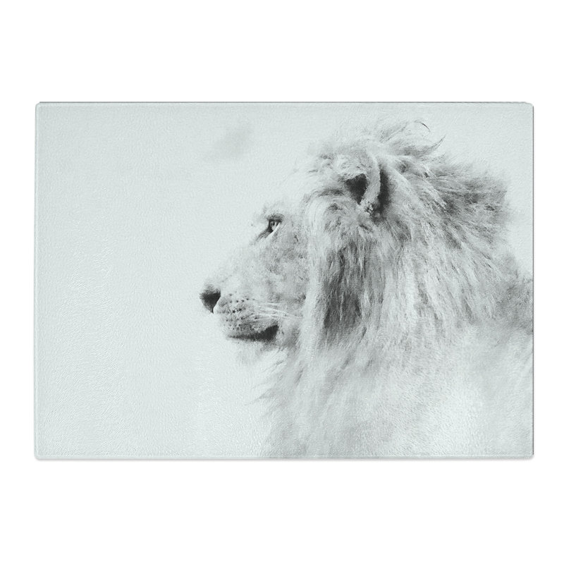 Tempered Glass a Lion Painting Chopping Board, 28.5 cm x 39 cm