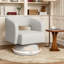 Fauteuil d'appoint pivotant en tonneau, fauteuil rembourré Teddy & Chenille avec base pivotante à 360 ° pleine perle, mobilier d'appoint moderne pour salon, chambre à coucher et meuble-lavabo-1103809878-1139114448