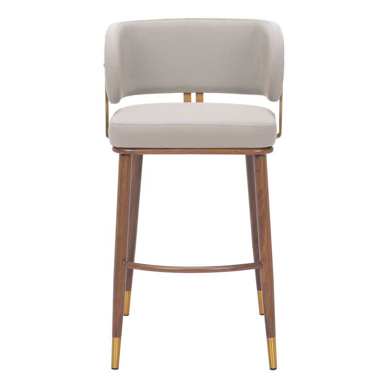 Tabouret de bar Brew beige et noyer