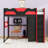 Full Wood Loft Bed with USB Charging, Pegboard and Storage-443224541