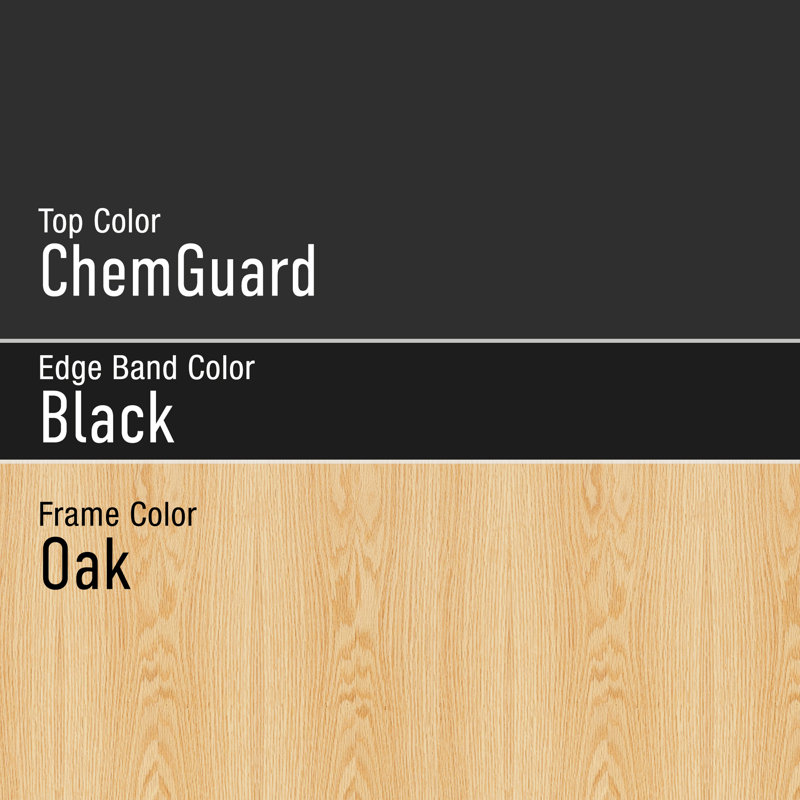 Ensemble de table rectangulaire et de chaises Uplift, Stratifié Chemguard noir / chêne, H 42 po x L 60 po x l 30 po