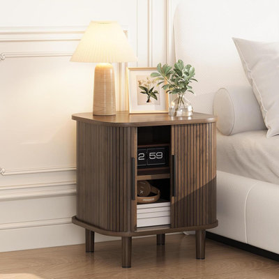Table de bout cannelée Mid-Century