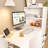 Computer Desk With 4-In-1 Socket, The Desk With 3 Slide Drawers And 4 Storage Levels