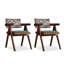 Chaise avec accoudoirs à dossier solide brun foncé Nut-Brown (ensemble de 2)-130482920