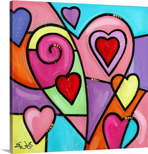 « color love ii » par eric waugh, reproduction d’art sur toile, H 16 po x l 16 po x P 1,25 po