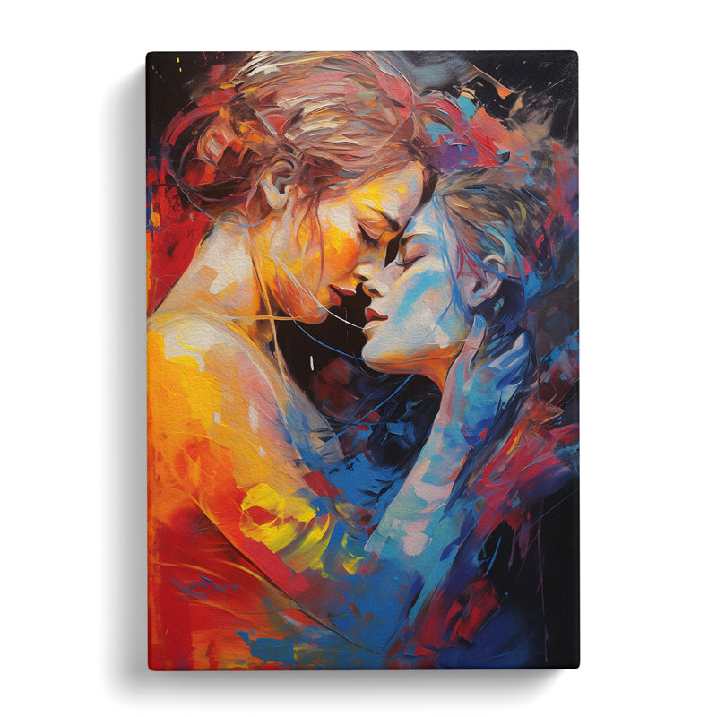 Two Women In Love Gestural No.3 - Print, 76cm H x 50cm W x 3cm D
