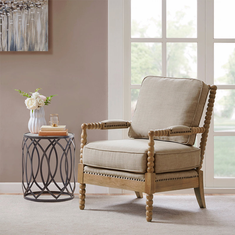 Fauteuil d'appoint avec accoudoirs - Accent, Gris, Brun