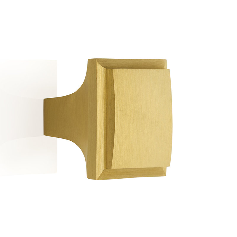 Beaulieu Square Knob, Brushed Brass, 1.18" H x 1.17" W x 1.17" D