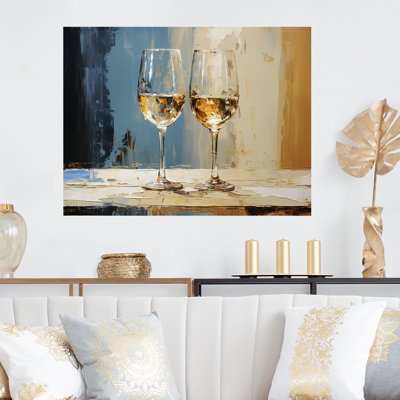 White And Blue Champagne Essence - Champagne Metal Wall Art MT132392