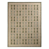 Scandinavian Hand Knotted Wool Geometric Area Rug