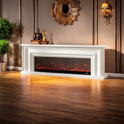 Elegant three-dimensional line design fireplace