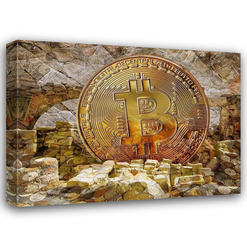 «Alcun Hill® Hunziker, Steve», art sur toile tendue sous le titre: Bitcoin New Age III, H 15 po x l 18 po