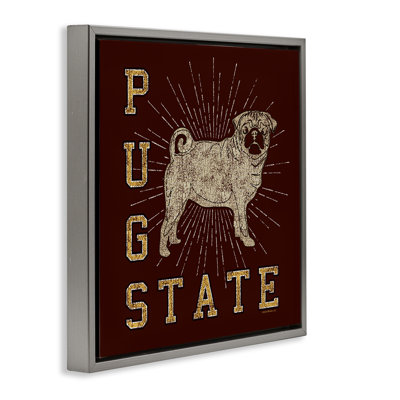 Varsity Pug State Floater Canvas Wall Art by Spirit Animals/Life Is High