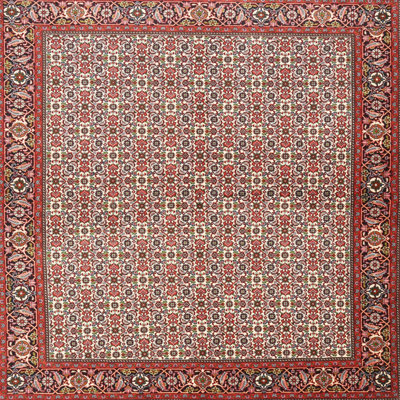 Tapis rouge/beige/noir traditionnel