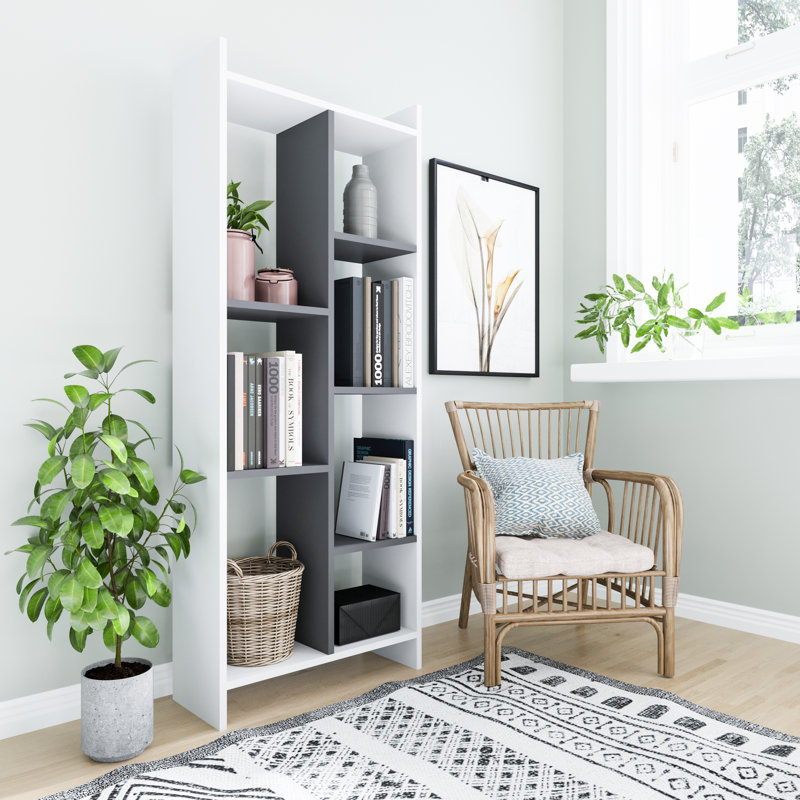 Krista 406.4cm H x 160.53cm W Standard Bookcase, White/Anthracite