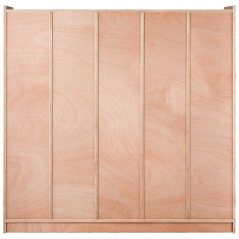 Natural Birch Plywood 5-Section Preschool Coat Locker with Storage Bins