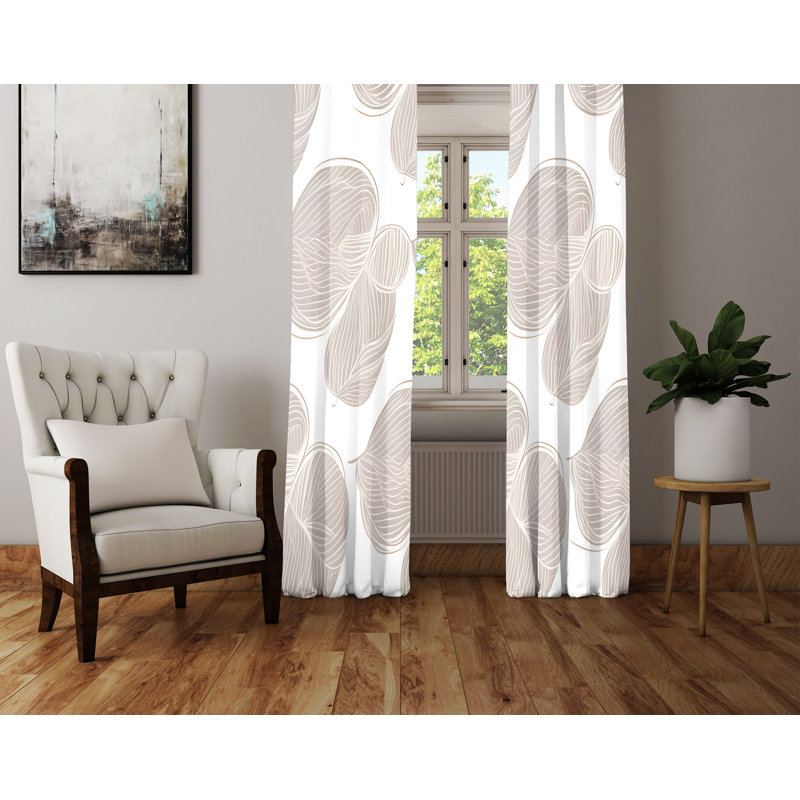 Paire de rideaux semi-transparents en polyester Diony, L 20 po x L 52 po