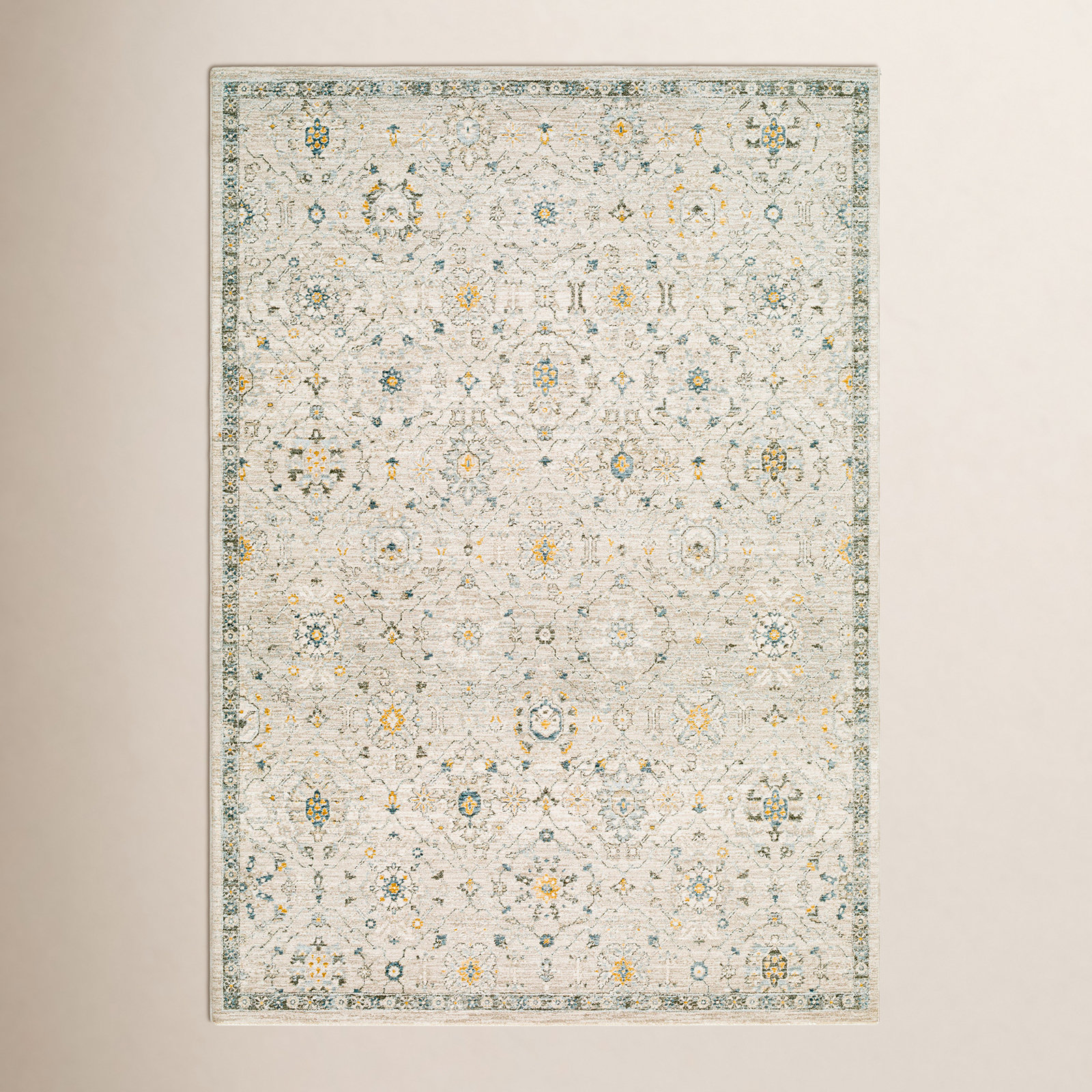 Elsadora Beige/Blue/Green Rug, Runner 2'7" x 10'