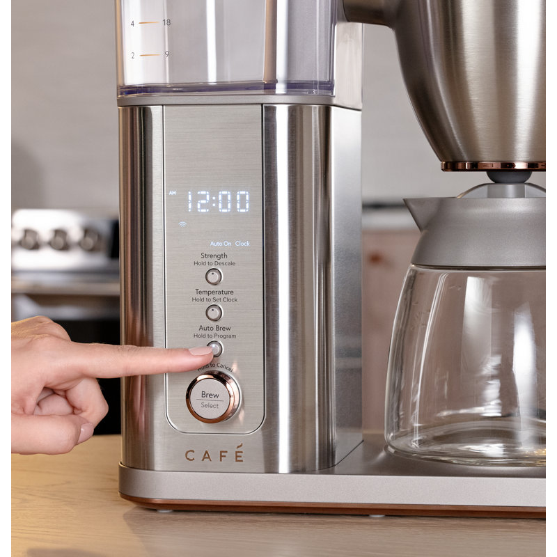 Stainless Steel 10-Cup Programmable Drip Coffee Maker with Grinder