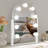 Vanity Mirror With Lights, 14''X12'' Arched Makeup Mirror With 3 Color Modes And 9 Dimmable Bulbs, Desk Vanity Mirror With Memory, (White)