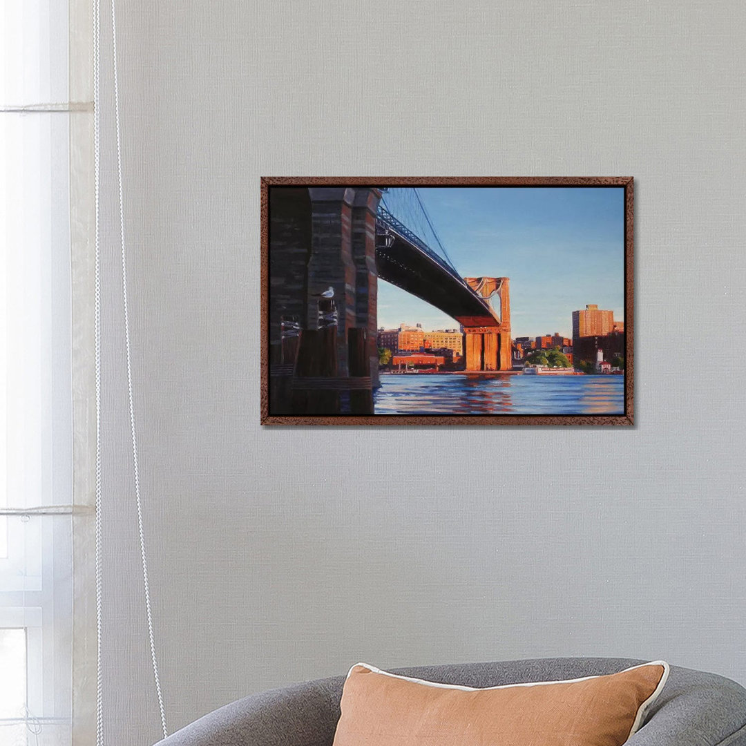 Brooklyn Bridge At Sunset II von Nick Savides - Galerie-verpackte Leinwand Giclée