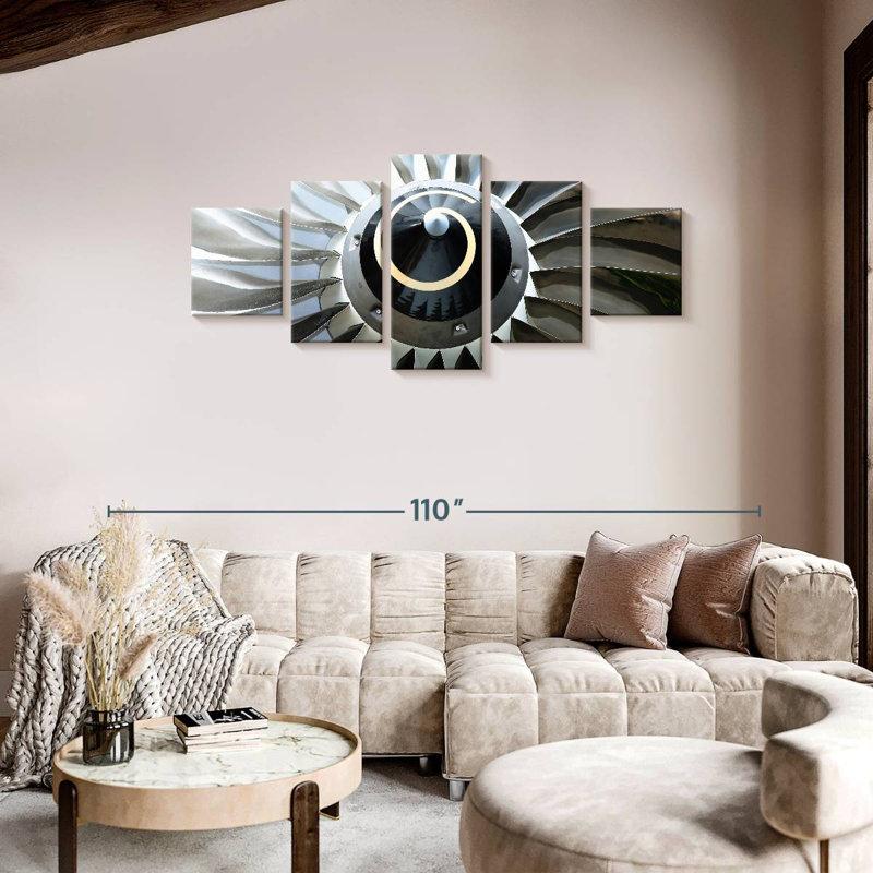 Shiny Jet Turbine, 36" H x 80" W