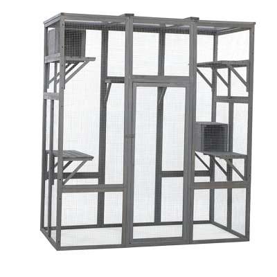 Très grande cage à chat - Gris