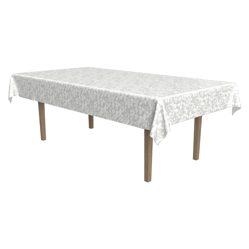 Nappe rectangulaire en plastique et dentelle