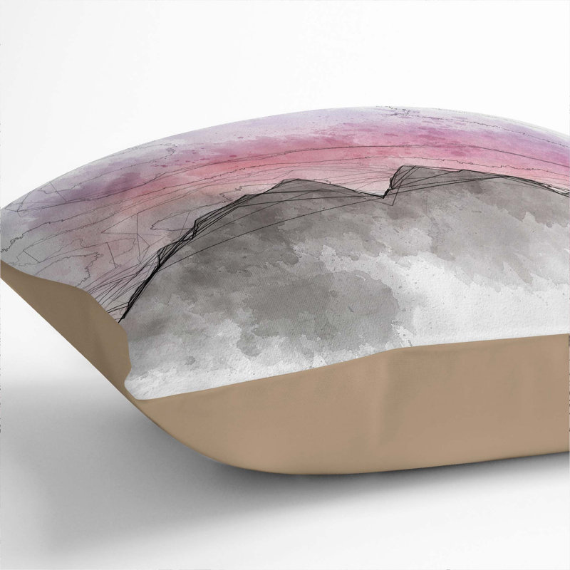 Mountain Mirror Cushion with Filling, 40cm H x 40cm W x 15cm D, Stone