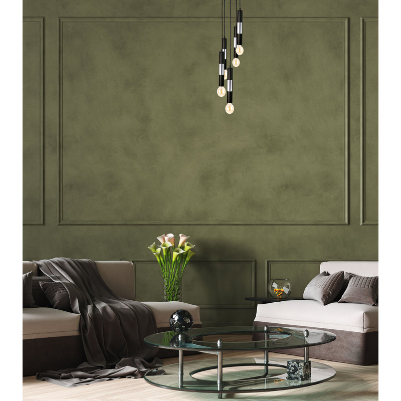 Carron 5 - Light Pendant,  Black/Silver, Yes