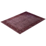 Overdyed Hand-Knotted Wool Modern-Contemporary Purple Area Rug 9' 3" x 12' 3"