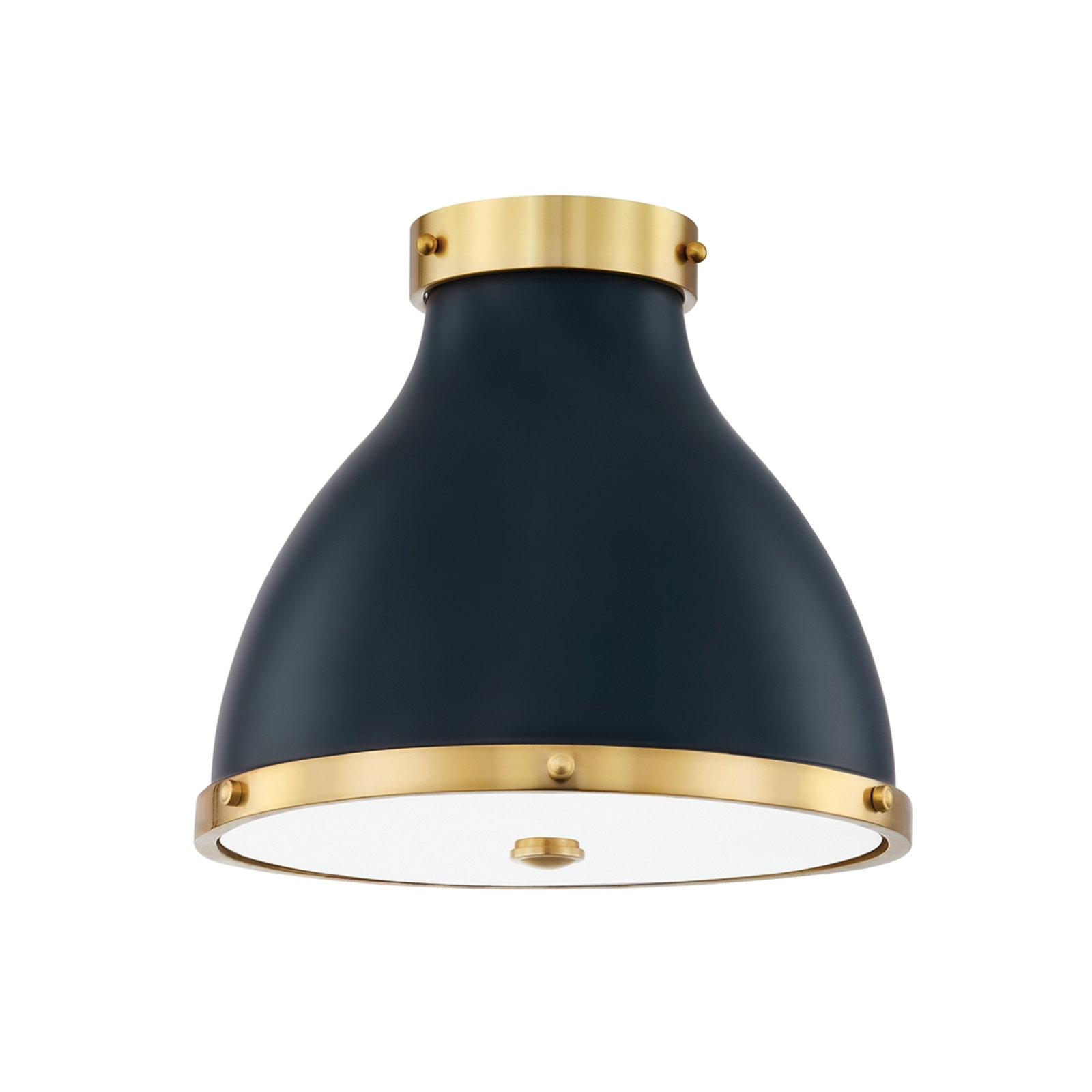 Painted No. 3 Flush Mount by Mark D. Sikes, Black/Gold