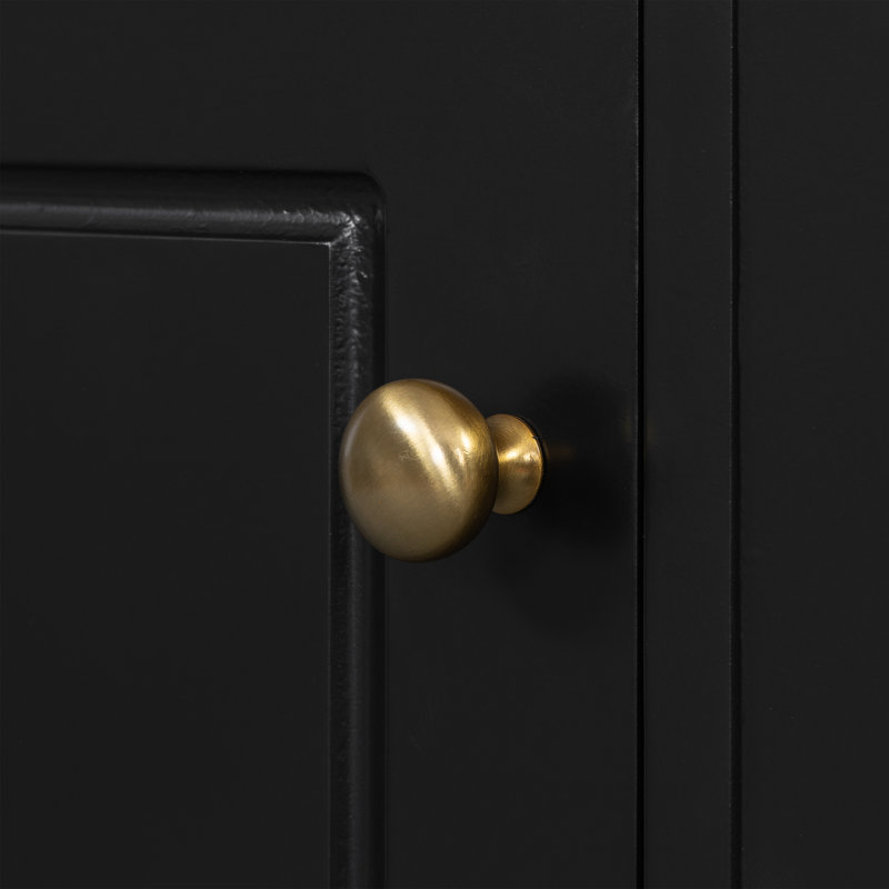 Meuble-lavabo autoportant de 36 pouces avec évier en céramique et fabrication en bois massif Velano, Noir
