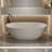 69'' Freestanding Orange Solid Surface Soaking Bathtub, Resin Stone, Easy Maintenance And Wear - Bathtub With Overflow Spacious Design