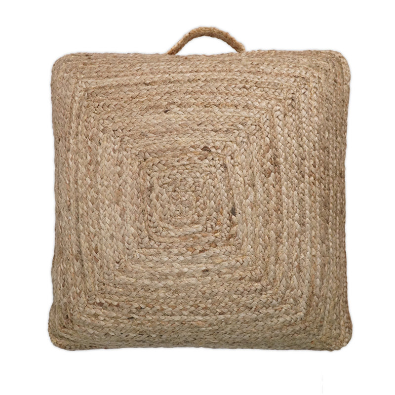Pouf en jute de ferme tressé à la main, coussin de sol, assise basse