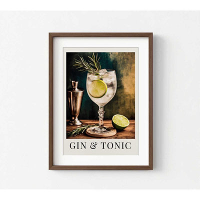 «Gin and Tonic», reproduction d'art - cuisine et bar à cocktail