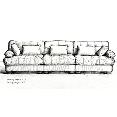 Modular Sectional Sofa,Cloud Couch, Modern Deep Seat Couches for Living Room, 3-Seater Comfy advanced flannelette Sofa for Bedroom, Oversized Sectiona