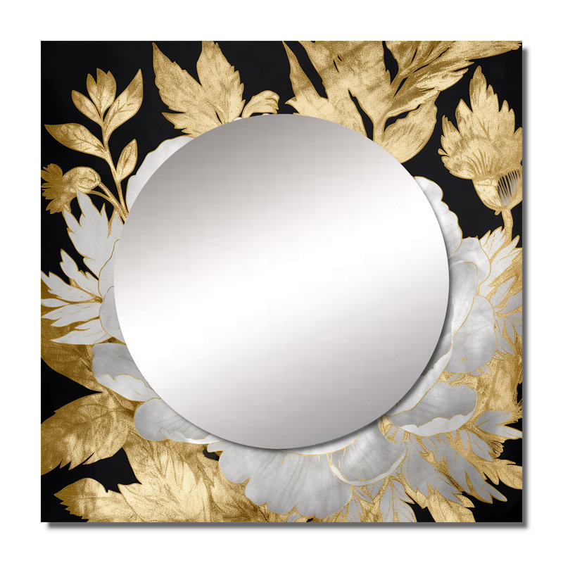 Deonie - Rose Square Mirror Wall Decor For Bedroom, 23" x 23"