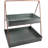 Benzara 16 Inch Two Tier Rectangular Serving Tray Galvanized Gray Metal