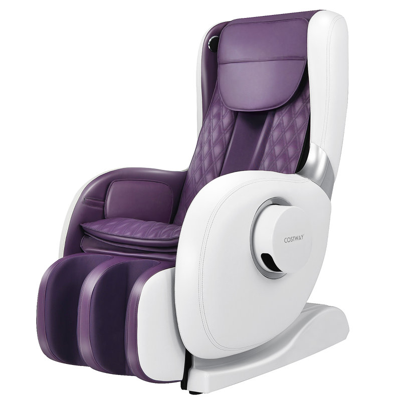 Fauteuil de massage inclinable électrique en similicuir, Similicuir mauve