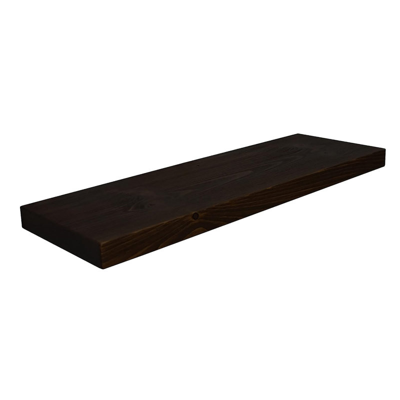 Pine Floating Shelf, 2" H x 36" W x 12" D, Mocha