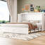 Lit pour grand lit en blanc, tiroir, douilles, ports, poulie pour appartement compact pour petit invité