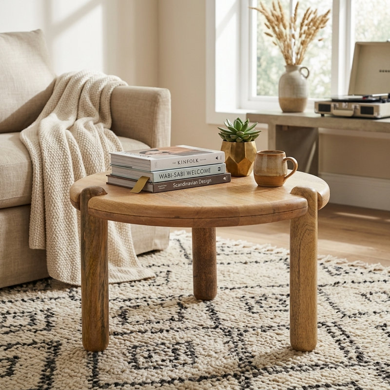 Sitkin Scandi Coffee Table Small, 40cm H x 65cm L x 65cm W