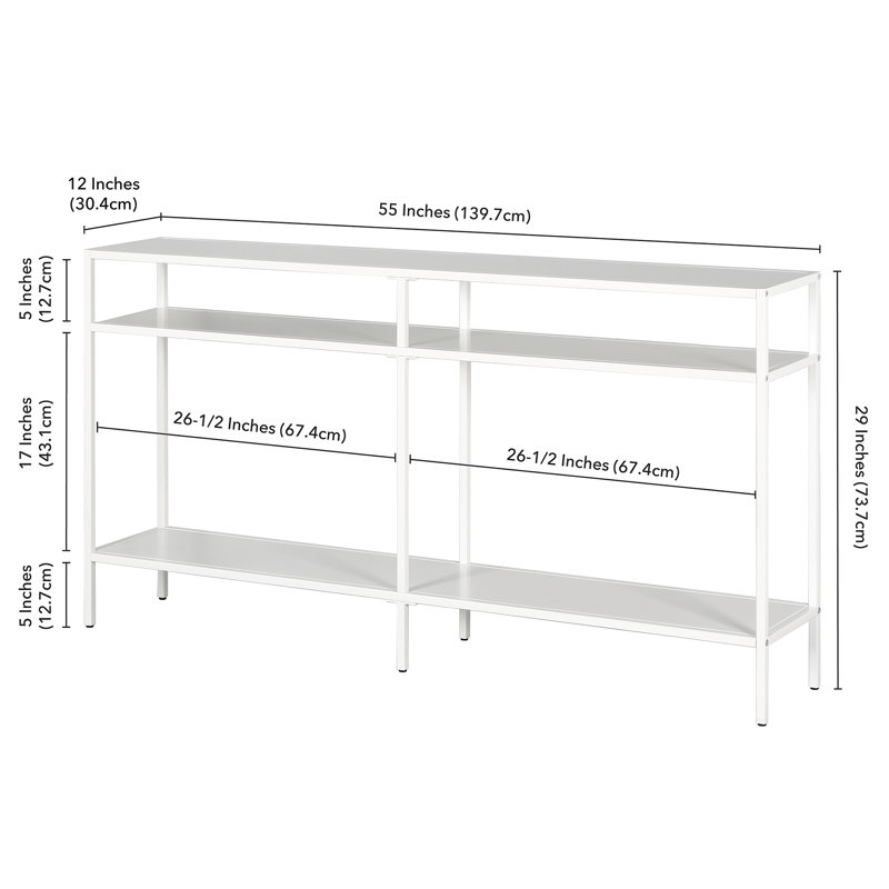 Console Table, 73.7 H x 139.7 W x 30.4 D cm, Matte White